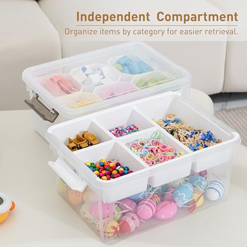 Citylife 17 QT Plastic Storage Bins Clear Storage Box with Lids Multipurpose Stackable Storage Containers for Organizing Tool, Craft, Crayon, 4 Packs - size: 4 Pack-17 QT-W