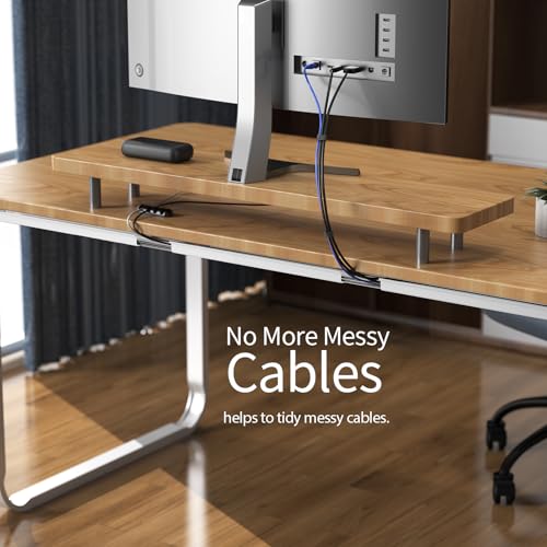 Delamu 6 Pack Safe 15.7in Tidy Cable Management Solution, Protect Kids Pets with Home Office Cable Management Under Desk, Cable Organizer, Cable Management Kit, Cord Organizer for Desk, White - color: White, size: 94.2in L*2in W*1in H