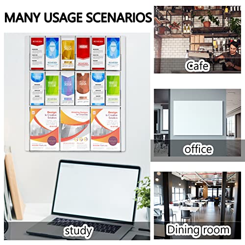 Weysat Acrylic Brochure Holder Wall Mount, Clear Plastic Pamphlet Holder Magazine Display Trifold Flyer Rack Hanging Literature Storage Organizer(3 Magazine Pockets, 12 Pamphlet Pockets) - size: 3 Magazine Pockets, 12 Pamphlet Pockets