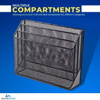 1InTheOffice 3 Tiers File Folder Organizer, Desk Sorter, Black Mesh