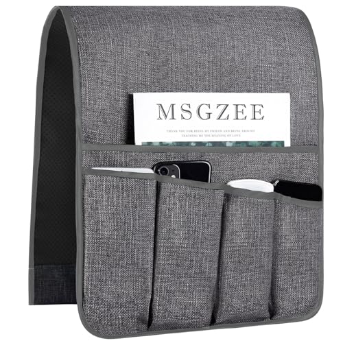 FLYILY Sofa Armrest Organizer Non-Slip Arm Chair Hanging Caddy Remote Control Holder for Magazine,Tablet, Phone, Books, Glasses(LightGrey,13in) - color: LightGrey, size: 35"x13"