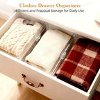 4 Pack Drawer Dividers for Clothes, 4" High 10.6"-16.9" Drawer Divider Adjustable Expandable Dresser Drawer Organizer, Clear Dresser Separators for Clothes, Underwear, Baby Clothes,Cosmetic,Toiletries - size: 4 Pack