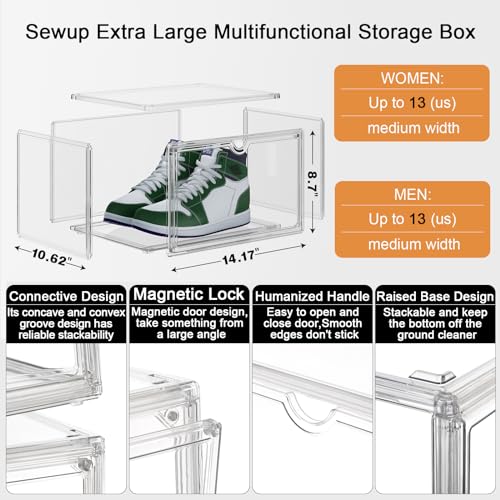 Shoe Boxes Clear Plastic Stackable Acrylic Sneaker Shoe Display Case Transparent Display Case Clear Storage Bins With Lids Acrylic Boxes for Display Shoe Organizer Containers - size: Side Door-1pcs