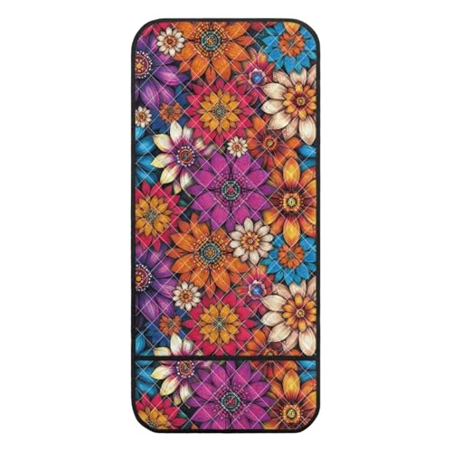 Boho Mandala Floral Print Couch Arm Covers with 2 Organizer Pockets Soft Couch Protector Anti-Slip Slipcovers for Pet Armchair, Loveseat, Recliner - color: Boho Mandala Floral
