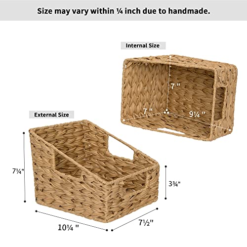 GRANNY SAYS Wicker Basket with Handles, Trapezoid Decorative Baskets, Woven Storage Baskets for Shelves, Nature, 2-Pack Wovenbaskets-TB5 Medium - color: Natural, size: 2x 10¼"D x 7½"W x 7¼"H