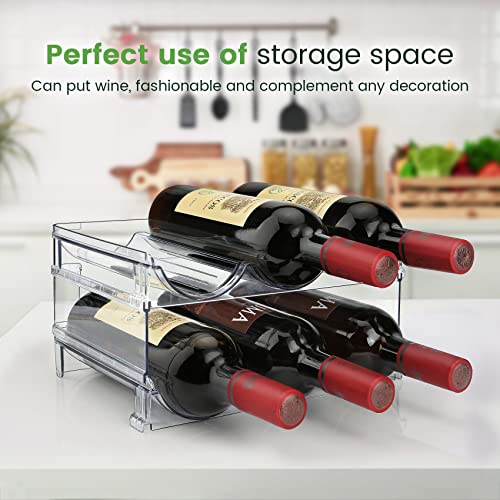 spospo Water Bottle Organizer for Cabinet, Water Bottle Storage Organizer, 2 Packs Water Bottle Storage Rack, Water Bottle Holder for Cabinet, Stackable Water Bottle Storage Rack - size: 2 Pack