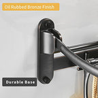 BESy 24 Inch Oil Rubbed Bronze Towel Racks, Bathroom Towel Shelf with Foldable Towel Bar Holder and Towel Hooks, Wall Mounted Multifunctional Bathroom Accessories, Double Towel Bars - color: Oil Rubbed Bronze