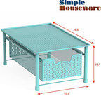 Simple Houseware Stackable Cabinet Basket Drawer Organizer, Turquoise - color: Turquoise, size: 1-Tier