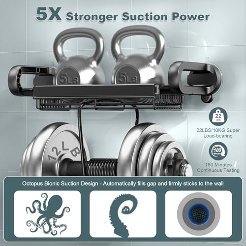 JOTPE Shower Caddy Suction Cup, Expandable Suction Shower Shelf with Large Capacity, Heavy Duty Shower Organizer Powerful Max Hold 22lbs, Removable Waterproof Metal Basket for Bathroom Kitchen Storage - color: black, size: Size: 1 x Large