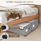 Under Bed Storage with Wheels, 2 Pack Under Bed Storage Containers, 10.6 inches Tall Underbed storage bins on Wheels, Rolling Under the Bed Metal Drawers for Clothes, Blankets, Shoes (XXXL, 90L)