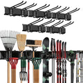 TIDYME Garage Wall Organizer | 80" Heavy-Duty Tool Storage Rack | Adjustable Double-Layer Hooks | 500 lbs Capacity | Carbon Steel Wall Mount Holder for Shovels, Rakes, Ladders & Power Tools - size: 80" (0 Shelves)