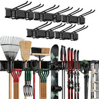 TIDYME Garage Wall Organizer | 80" Heavy-Duty Tool Storage Rack | Adjustable Double-Layer Hooks | 500 lbs Capacity | Carbon Steel Wall Mount Holder for Shovels, Rakes, Ladders & Power Tools - size: 80" (0 Shelves)