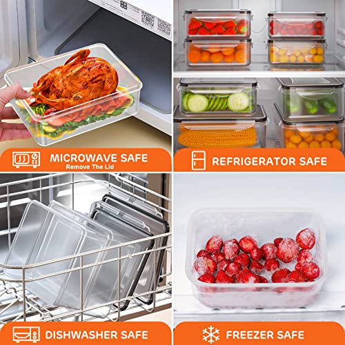 52 PCS Food Storage Container with Lid (26 Lids & 26 Containers) - Airtight Leakproof Plastic Kitchen Organization Set Reusable Microwave/Freezer/Dishwasher Safe Meal Prep Container with Label & Pen - color: 26 Pack（Large）