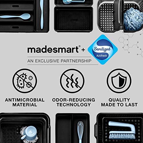 madesmart Premium 2 Tier Organizer, Under Cabinet Storage with Pull Out Sliding Drawers, for Cleaning Supplies, Undersink, Sponges, Bottles & Bath, Adjustable Dividers & Pull Out Baskets, Frost - size: 1-Pack