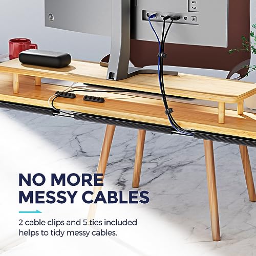 Delamu 2 Pack Safe & Tidy Cable Management Solution - Protect Kids & Pets with Home & Office Cable Management Under Desk, Cable Organizer, Cable Management Kit, Cord Organizer for Desk, 15.7in x 2 - color: Black, size: 31.4in L*2in W*1in H