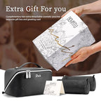 BOYATU Travel Makeup Bag Cosmetic Bags for Women: 3 Pcs Set Large Capacity Make up Bag with Handle - Waterproof Vegan Leather Toiletry Bags Travel Essentials with Compartments(C-2-Black) - color: C-2-Black