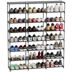 SMILHELTD Large Shoe Rack Shoe Storage Organizer for Entryway Heavy Duty Free Standing Shelves Space Saving for Sneakers Hallway Garage Organization (3 Row 8 Tier)