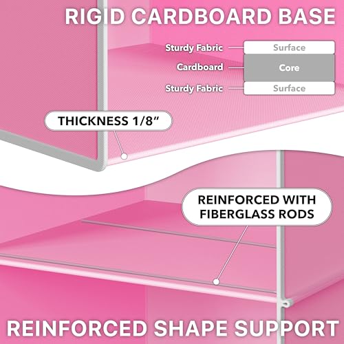 Simple Houseware 3-Shelf Hanging Closet Organizer, Fabric Storage Shelves with 57L Capacity, Pink - color: Pink