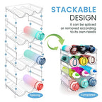 spospo Water Bottle Organizer for Cabinet, 4 Pack Water Bottle Organization and Storage Shelf, Plastic Water Bottle Holder Rack for Fridge, Kitchen, Desktop - size: 4 Pack