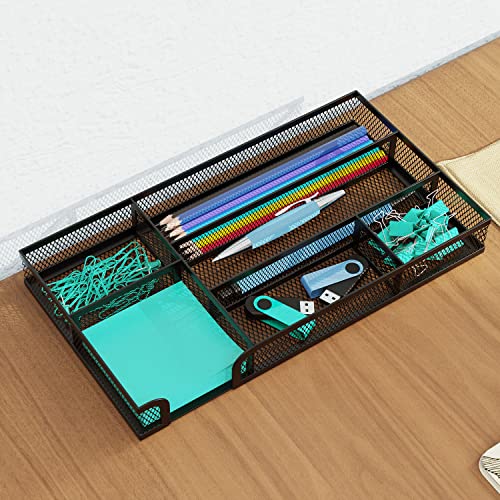 Desk Drawer Organizer, Metal Mesh Dividers Organizer (Blak-2P, Small) - color: 2PC-Black-Small