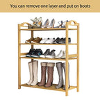 UDEAR Bamboo Shoe Rack 5-Tier Shoe Storage Organizer Entryway Shoe Shelf - size: 5-Tier