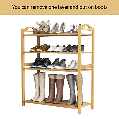 UDEAR Bamboo Shoe Rack 5-Tier Shoe Storage Organizer Entryway Shoe Shelf - size: 5-Tier