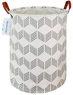 LANGYASHAN Laundry Basket Canvas Fabric Collapsible Organizer Basket for Storage Bin Toy Bins Gift Baskets Bedroom Clothes Children Nursery Hamper (Gery wave) - color: Gery Wave