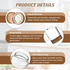 28 fl oz/850 ml Clear Glass Storage Canister with Airtight Wooden Screw Lid, Medium Cute Decorative Glass Container Jar for Coffee,Candy,Salt,Cookie,Condiment,Pepper,Sugar,Overnight Oatmeal