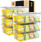Utopia Home Tea Bag Organizer - Stackable Tea Bag Storage Organizer with Clear Top Lid- Tea bag holder For Counter tops, Kitchen Cabinets, Pantry, Sweeteners (Clear, Pack of 6) - size: Pack of 6