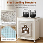 Garvee Rolling Laundry Hamper with Lid, 150L Large Capacity Clothes Hampers Plastic Collapsible Laundry Baskets with Wheels Collapsible Sturdy Storage Organizer Boxes Bins Baskets Chest - size: 150L