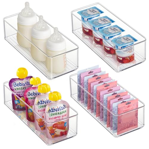 Heyuzb 4 PACK Freezer Organizer Bins Clear Stackable Storage Bins for Fridge Organization and Storage - size: 4 PACK