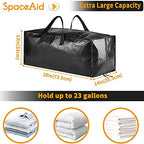 SpaceAid Heavy Duty Moving Bags, Extra Large Storage Totes W/Backpack Straps Strong Handles & Zippers, Alternative to Moving Boxes, Packing & Moving Supplies, Black (4 Pack) - color: Black, size: 4 Pack