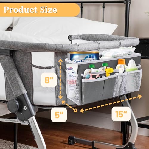 Ofiray-home 2pcs Bedside Caddy/Bedside Hanging Storage Bag for Bunk College Dorm Bed and Hospital Beds,Can be Placed Glasses,Water Bottle,Books,Mobile Phones,Keys,Dorm Room Essentials