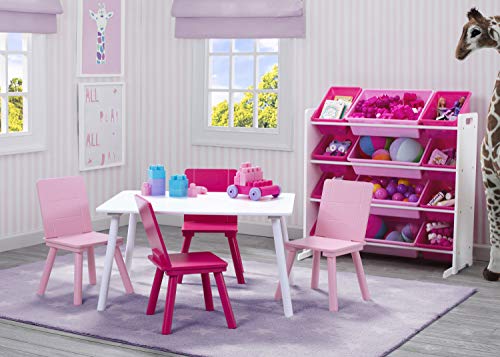 Delta Children Kids Toy Storage Organizer with 12 Plastic Bins - Greenguard Gold Certified, White/Pink - color: White/Pink