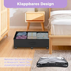 Babenest 2-Pack Under Bed Storage Organizer with Clear Zippered Lid, Foldable Rolling Underbed Drawers on 6 Wheels, Space Saving Clothes, Shoes, Toy Storage for Bedroom, Dorm, Closet - size: 2 Pack