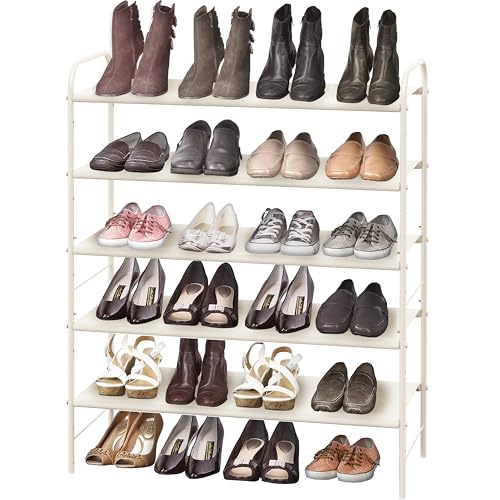 SIMPLE HOUSEWARE 5-Tier Shoe Rack Storage Organizer, White - color: White, size: 5-Tier