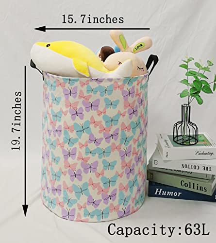 MAIZMZ Storage Bins Toys Box Kids Baby Hamper Waterproof Laundry Basket Canvas Collapsible Gift Organizer Bin for Home/Dorm/Kitchen/Pet/Office/Closet/Shelf/Gift Baskets(Butterfly) - color: butterfly