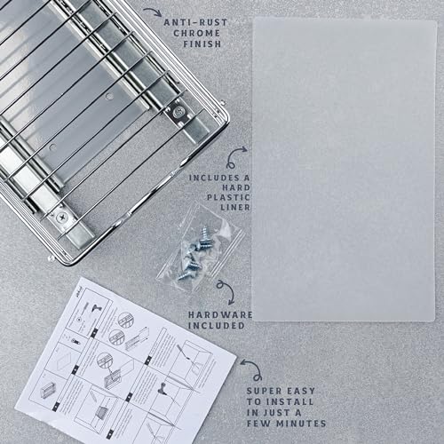 Pull Out Cabinet Organizer for Spices, Cans - Heavy Duty with Lifetime Limited Warranty- Pull Out Spice Rack- Cabinet Pull Out Shelf for Cans,Dishes, Etc, 6-1/2 "W x 10-1/2"D x 2-3/4”H, Chrome - size: 6.5 Inch - Single