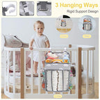 Accmor Hanging Baby Diaper Caddy Organizer, Diaper Stacker, Baby Crib Hanging Classified Storage Bag Organizer for Changing Table, Crib, Playard or Wall & Nursery Organization, Grey Cloud - style: Style B-Grey