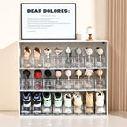 Shoe Slots Organizer,Adjustable Shoe Rack with Three Levels,shoe stackers for a pair of Shoes (Clear, 10 Pack) - size: 10 Pack