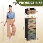 WLIVE Dresser with 4 Drawers, Storage Tower, Organizer Unit, Fabric Dresser for Bedroom, Hallway, Entryway, Closets, Sturdy Steel Frame, Wood Top, Easy Pull Handle, Pattern - color: Pattern