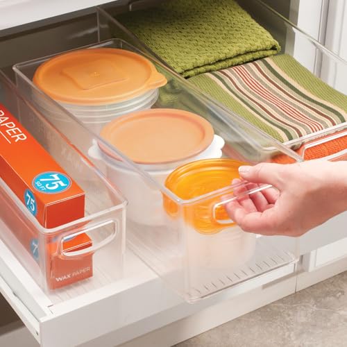 iDesign Plastic Stackable Pantry Bin for Kitchen Cabinets or Fridge, Set of 2, Clear, Made in USA - style: Pack of 2