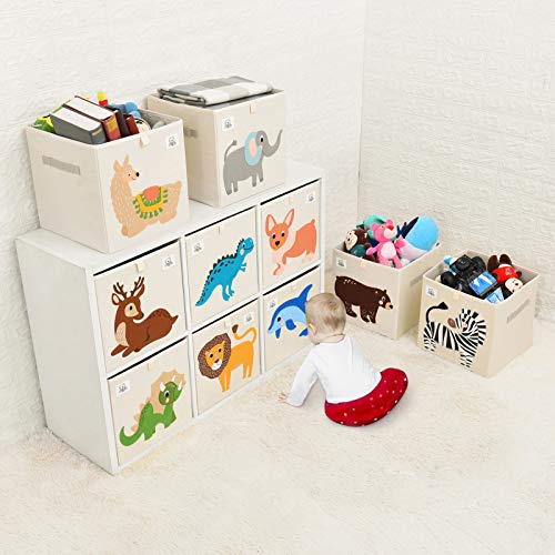 CLCROBD Foldable Animal Cube Storage Bins Fabric Toy Box/Chest/Organizer for Toddler/Kids Nursery, Playroom, 13 inch (Zebra) - color: Zebra
