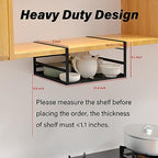 2 Pack Under Shelf Basket, Black Undershelf Storage Basket, Heavy Duty Slide-in Hanging Storage Basket, Metal Under Cabinet Organizer for Kitchen, Pantry, Desk, Bookshelf, Cabinet - size: 2 Pack Standard Black