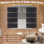 Under Bed Storage Containers with Wheels 2-Pack , 9.5" Tall Underbed Storage Drawers Organizer Bins for Clothes Shoes Toys Wrapping Paper with Extra Interior Pockets, Easy Pull-out, Heavy-duty