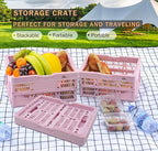 20 Liter Folding Storage Basket, Collapsible Plastic Folding Box, Storage Crates for Home, Office, Garage (Pink) - color: Pink