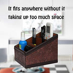 PU Leather Remote Control Holder Storage Container for TV Remote Phone Caddy Eyeglasses