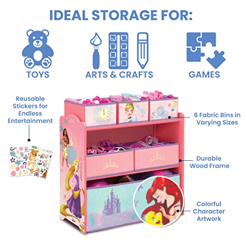 Delta Children Design & Store 6 Bin Toy Storage Organizer, Disney Princess - color: Disney Princess