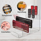 Acrylic Wallet Display Stand Purse Handbag Organizer, Clear Jewelry Riser Display Stand Purse Display Rack, Acrylic Display Shelf for Cosmetic Perfume Jewelry Sunglasses Handbag (2 PCS-6 Tier) - size: 2 PCS-6 Tier