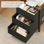 YOMILUVE L Shaped Desk with Hutch, Reversible Computer Desk with Drawers and Bookshelf, Home Office Desks with Storage Shelves for Bedroom Home Office, Brown and Black - color: Brown and Black
